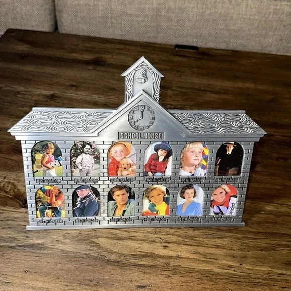 NWOT School House Silver Picture Photo Frame Home Accents Decor Table Top - Picture 7 of 16